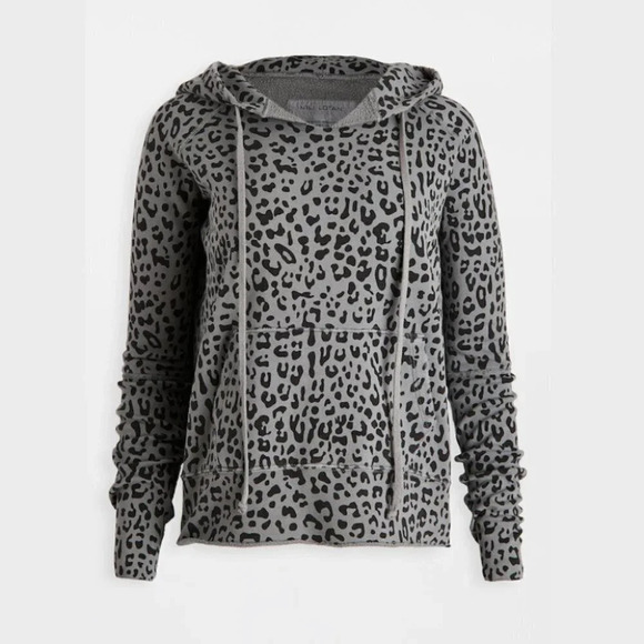 Nili Lotan Janie Cloud Grey Leopard Hoodie XS NWT $325 - Picture 1 of 6